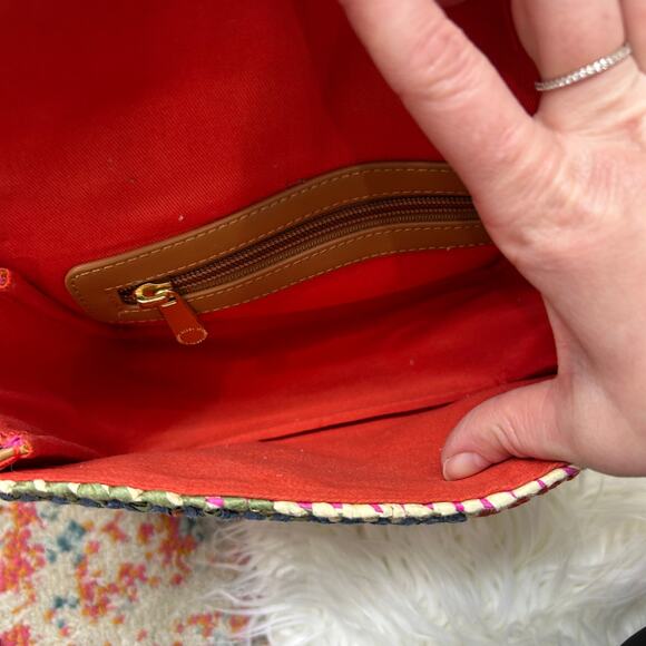 Boden Crossbody Bag Purse Colorful Woven Boho Summer Preppy - Picture 9 of 9